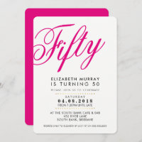 BOLD 50TH festa de aniversário INVITE script preto