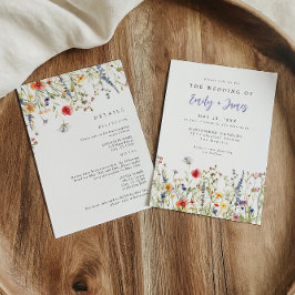 Convites Bold Boho Wildflower All in One Wedding