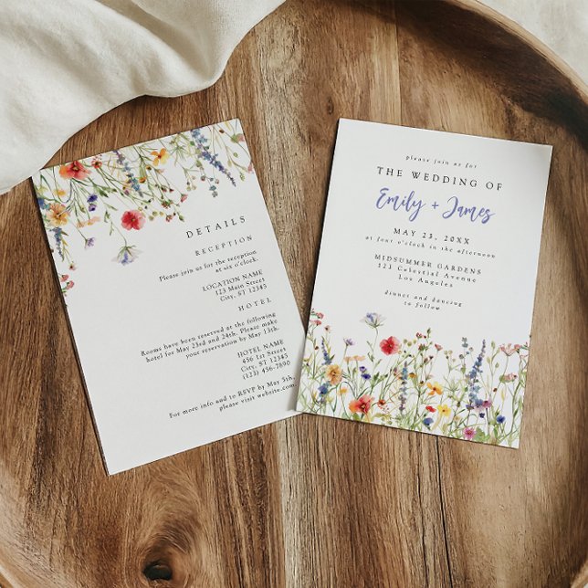 Convites Bold Boho Wildflower All in One Wedding (Criador carregado)
