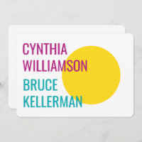 Bold Bright Neon Pink Turquoise Amarela Data de Sa