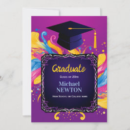 Convites Bold Burst Custom Graduation Announcement