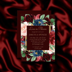 Convites Bold Floral   Chá de fraldas de Aquarela Botânic