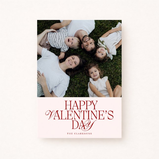 Convites Bold Font family Photo Valentine’s Day Card (Criador carregado)