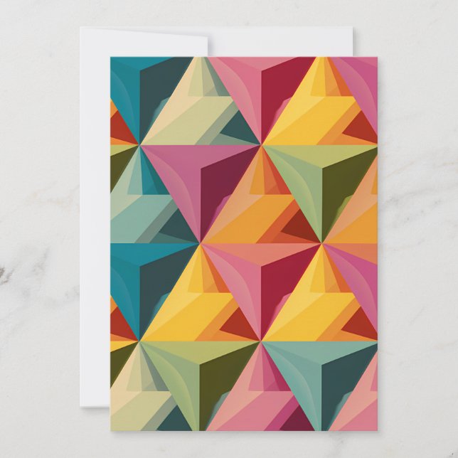 Convites Bold Geometric Triangle Pattern  (Frente)