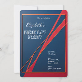 Convites Bold Geométrico Abstrato Personalizado Aniversário