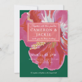 Convites Bold Hibiscus Tropical Wedding
