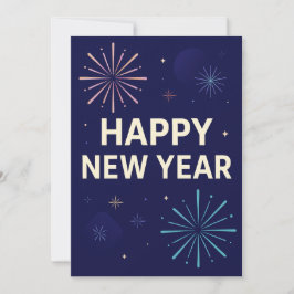 Convites Bold Navy Gold 2026 Celebration Fireworks