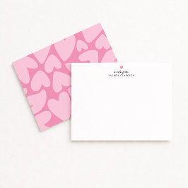 Convites Bold Pink Hearts Note Card