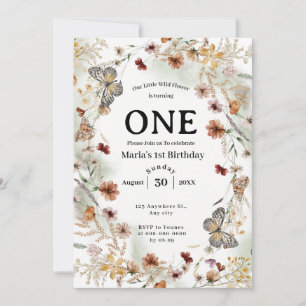 Convites Bold Rustic Floral Baby Birday