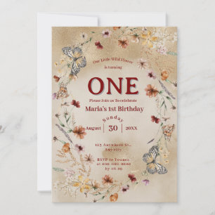 Convites Bold Rustic Floral Baby Birday