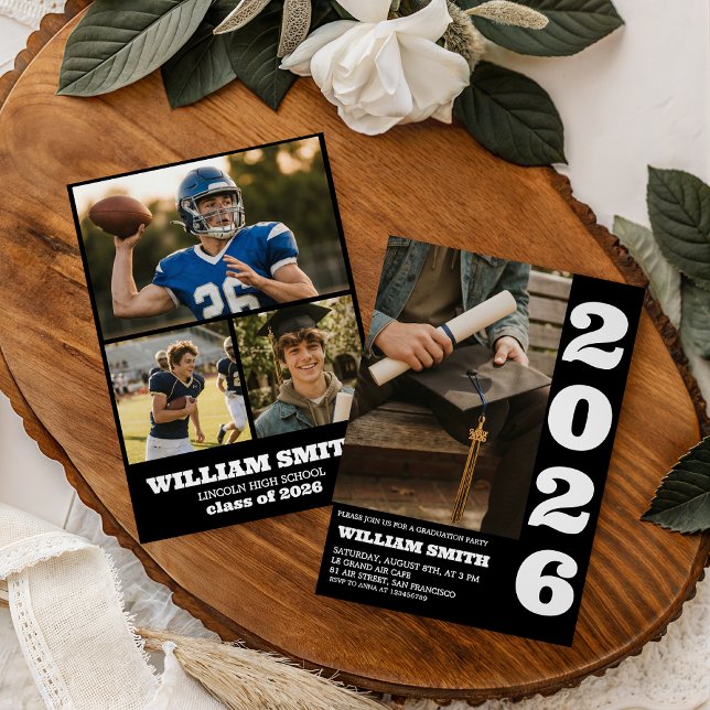 Convites Bold Typography Photo Graduation Invite (Criador carregado)