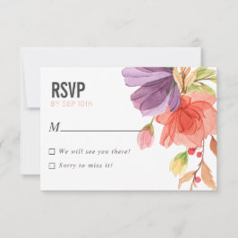 Convites Bold Watercolor Wildflower PINK casamento RSVP