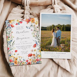 Convites Bold Wildflower Photo Wedding