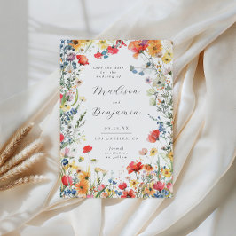 Convites Bold Wildflower Wedding Save the Date