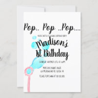 Bolha de Aguarela Wand Pop Pop Pop Aniversário