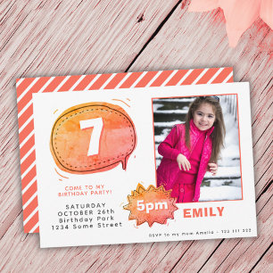 Convites Bolha de Fala de Desenho Animado Foto Garota Anive