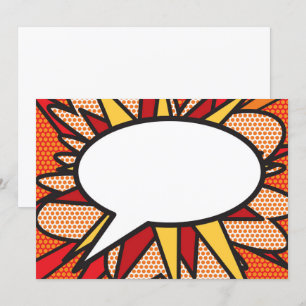 Convites Bolha de Fala de Mensagem Divertida Rétro de Quadr