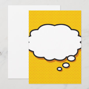 Convites Bolha de Pensamento da Sua Mensagem Diversão Retro