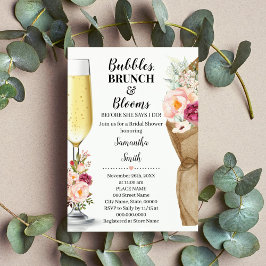 Convites Bolhas Brunch e Blooms antes de fazer o Chá de pan