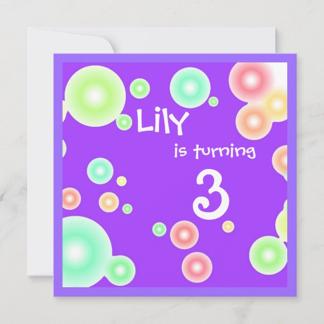 Convites Bolhas Coloridas (Frente)