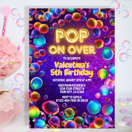 Convites Bolhas Coloridas de Brilho Neon no Exterior Festa 