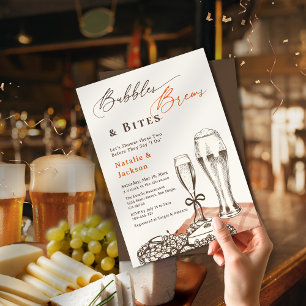 Convites Bolhas de Desenho de Mão e Chá de Casais de Breve