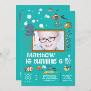 Convites Bolhas de polvo de peixe fresco sob a foto do mar