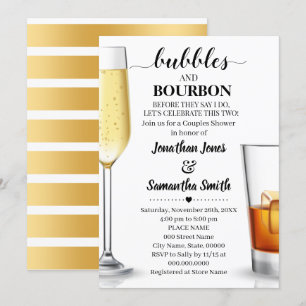 Convites Bolhas e Bourbon antes de fazer Chá Casal