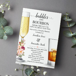 Convites Bolhas e Bourbon antes que eu faça chá de casament
