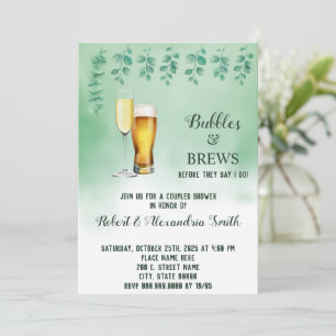 Convites Bolhas e Casais Chá de casamento Eucalyptus