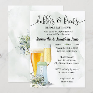 Convites Bolhas e seios antes do bebê devido ao chá de Eu