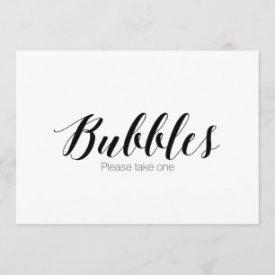 Convites "Bolhas por favor pegue uma" Letreiro de Casamento
