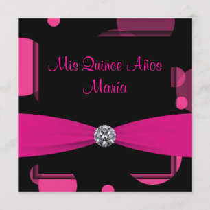 Convites Bolhas Rosa Vibrante Quinceanera