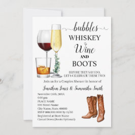 Convites Bolhas Whiskey Wine & Boots Chá Casal