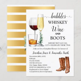 Convites Bolhas Whiskey Wine & Boots Chá Casal