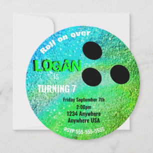 Convites Boliche neon BOLA DE BOLICHE, festa de aniversário