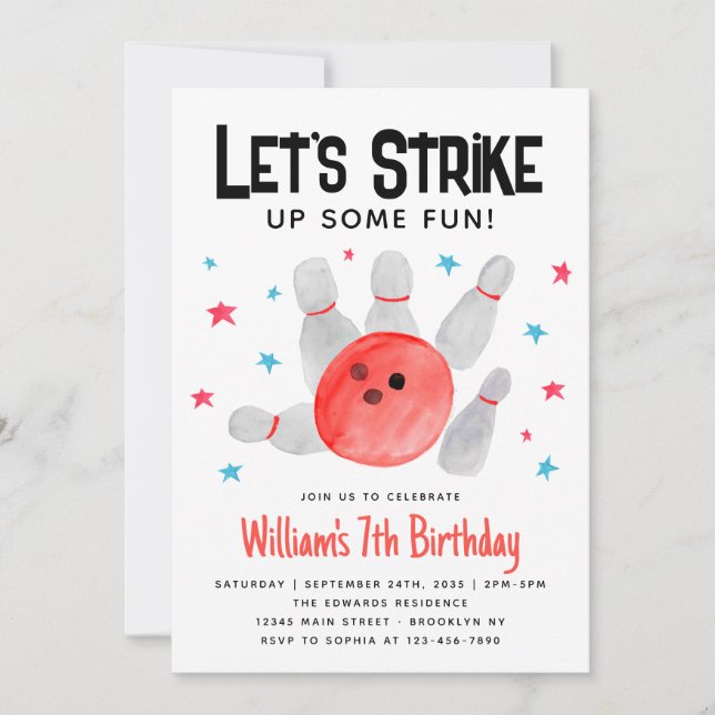 Convites Boliches Atacam Festa De Aniversário de criança Di (Frente)