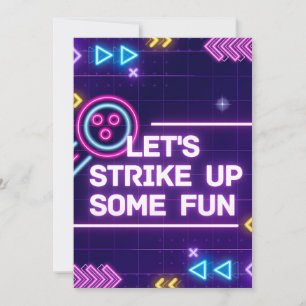 Convites Boliches Neon Atacam Um Bravo Aniversário