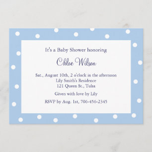 Convites Bolinhas azuis Bonito