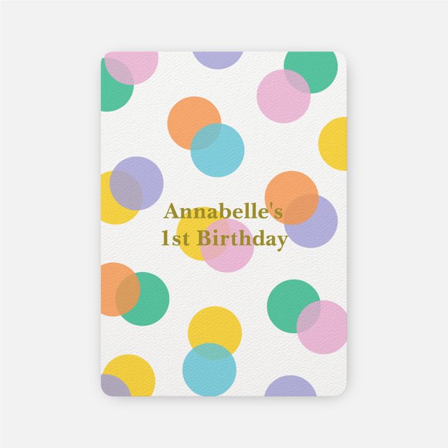 Convites Bolinhas Coloridas de Primeiro Aniversário (Criador carregado)