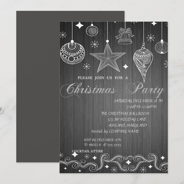 Convites Bolinhas de Natal, Festa de Natal Corporativa (Frente/Verso)