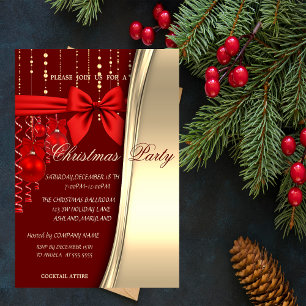 Convites Bolinhas de Natal,Vermelho,Festa Corporativa com L