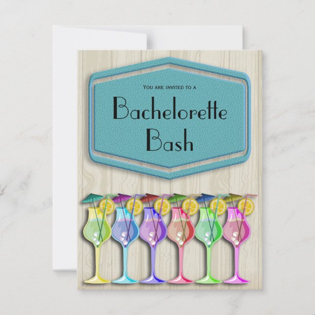 Convites Bolinhas E Drinks Tropicais De Guarda-Chuva Trendy (Frente)