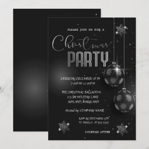 Convites Bolinhas Flocos de Neve Prata Natal Corporativo