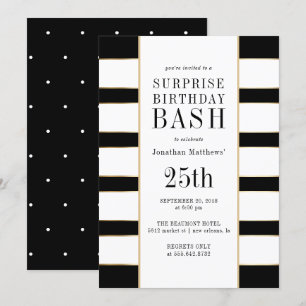 Convites Bolinhas & Stripes Surprise de Participantes Conte