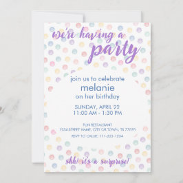 Convites Bolinhas Suaves - Qualquer Partido de Ocasião