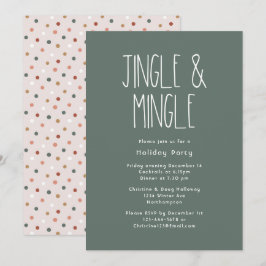 Convites Bolinhas Verde de Natal Jingle e Mingle