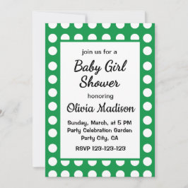 Convites Bolinhas Verde Mãe Para Ser Um Chá De Garota Bonit