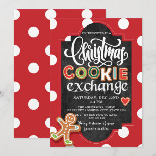 Convites Bolinhas Vermelha do Feriado Cookie Exchange
