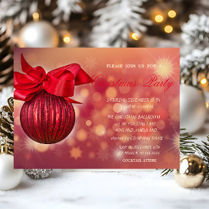 Convites Bolinhas Vermelhas de Natal Empresa Bokeh